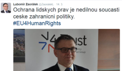 Zaoralek zamétal Zemanovi cestičku v Číně. Ochrana lidských práv vzkvétá aspoň na jeho twitterovém účtu